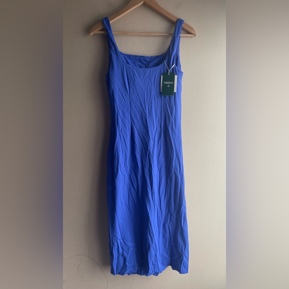 New Halara Softlyzero Airy Square Neck Backless Corset Ruched Split M Dress - Picture 9 of 16